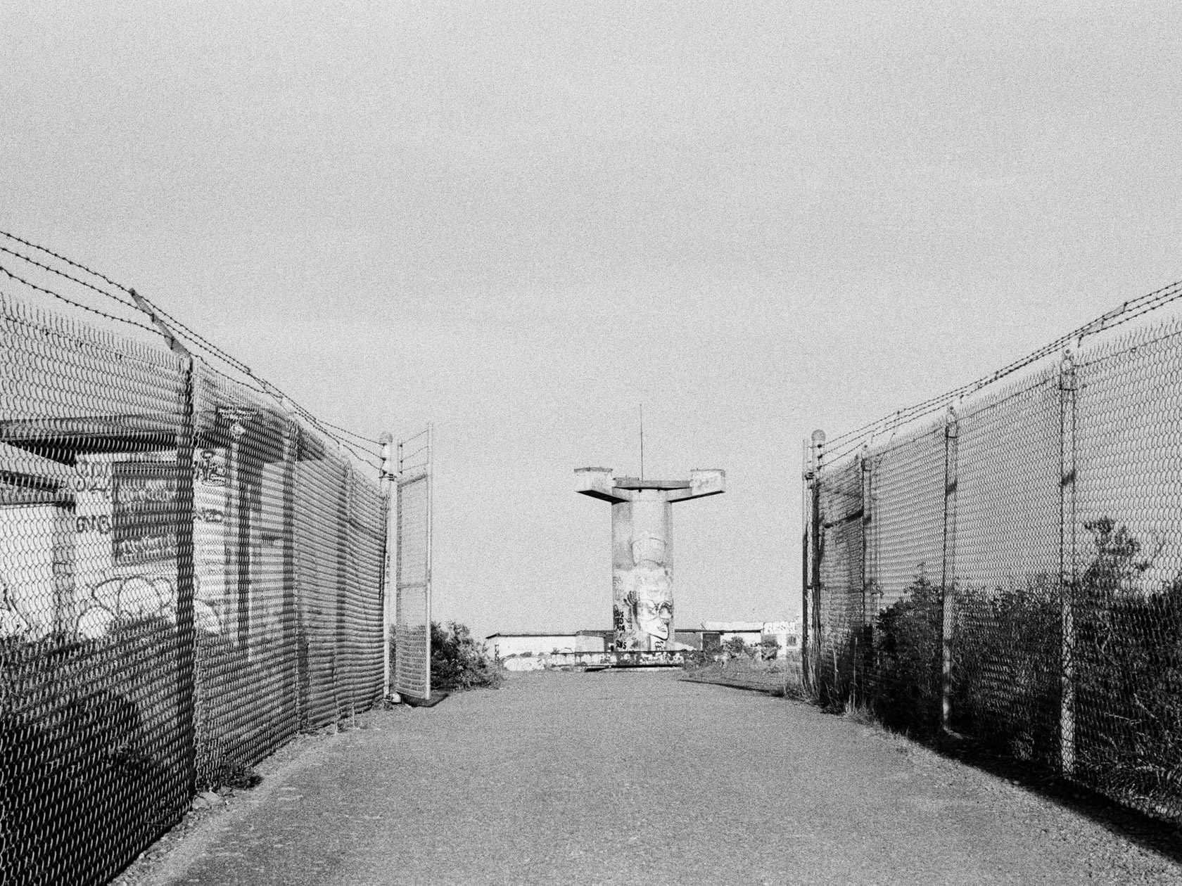Fence and entrance to the radar station